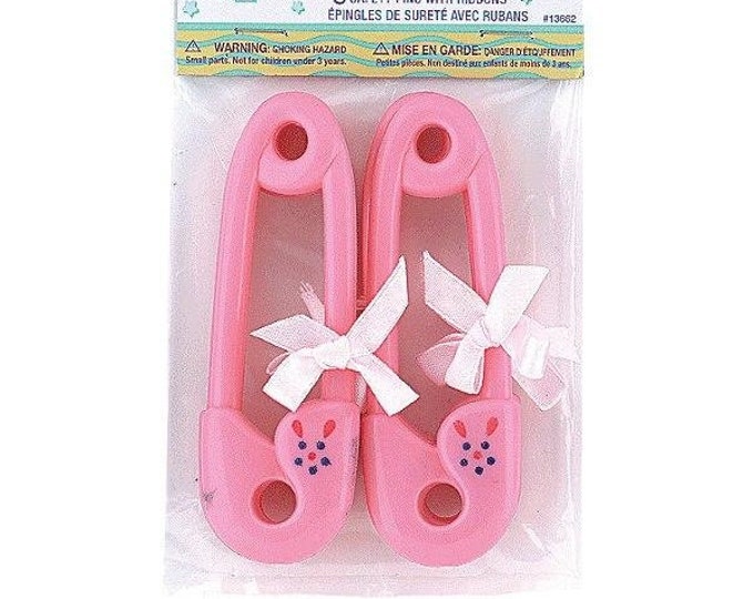 Baby Shower Diaper Pin Party Favors - Pink