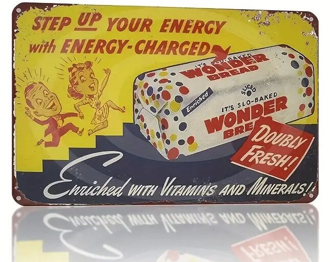Wonder Bread Vintage Style Metal Sign - 8x12 Inch