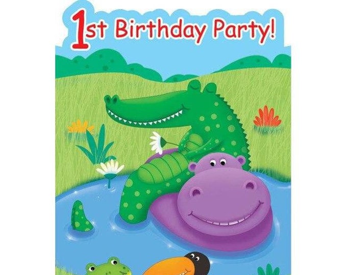 Jungle Buddies 1st Birthday Party Invitations (8)