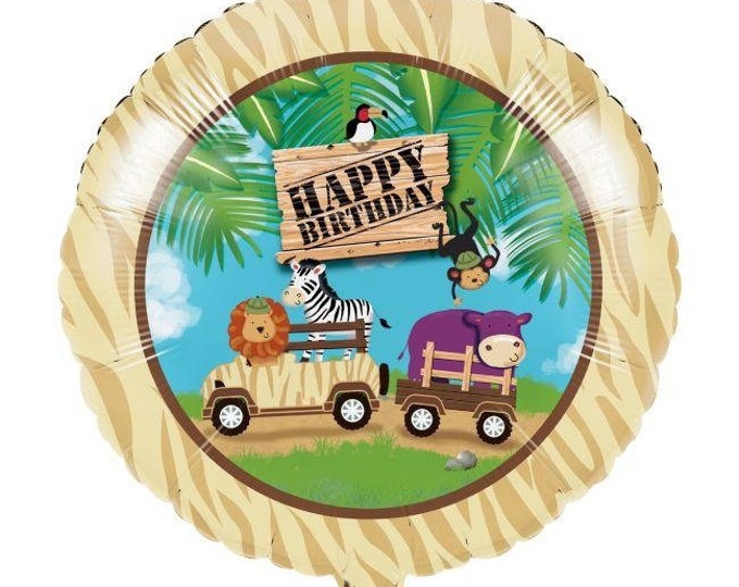 Safari Adventures Happy Birthday Balloon