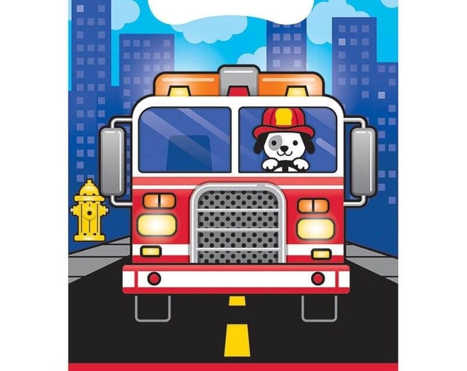 Flaming Fire Truck Loot Bags (8)
