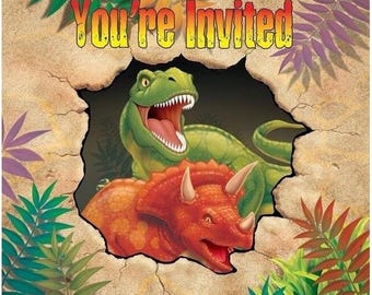 Dino Blast Party Invitations (8)