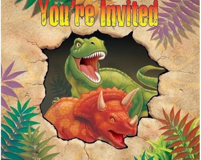 Dino Blast Party Invitations (8)