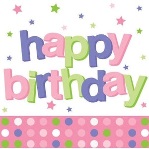 Pink Dots Happy Birthday Beverage Napkins (16)