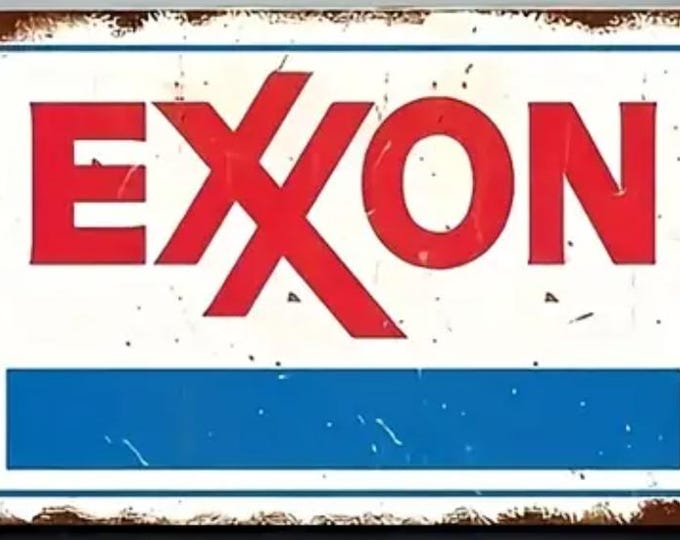 Exxon Reproduction Vintage Style Metal Sign - 8x12 Inch