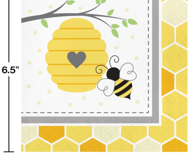 Bumblebee Baby Luncheon Napkins (16) - Bee Themed Birthday & Baby Shower Party Supplies
