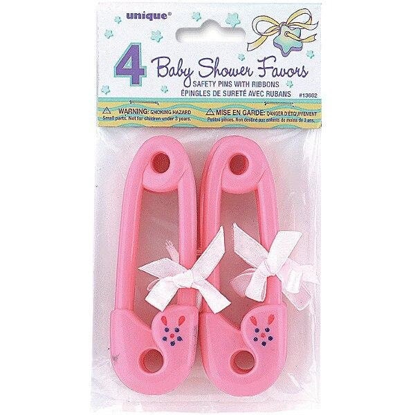 Baby Shower Diaper Pin Party Favors - Pink