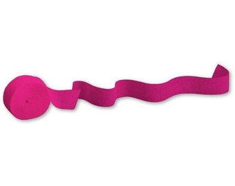Hot Pink Crepe Paper Party Streamers - 81 ft. x 1.75 in.