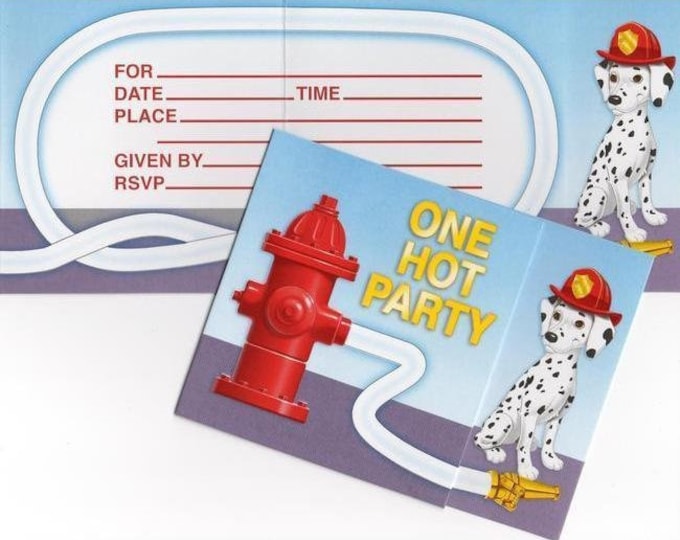 Firefighter Party Invitations (8)
