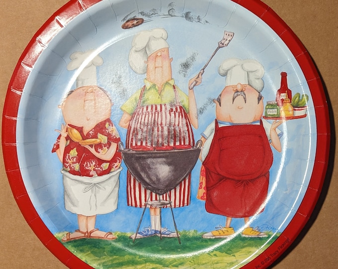 Masters of the Grill Paper Dinner Plates (8) - BBQ Grilling Party Supplies