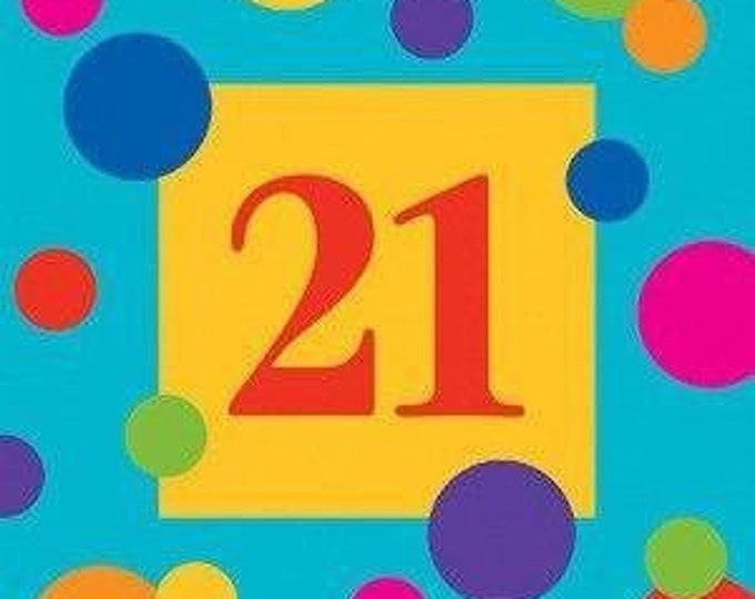 Birthday Dots Age 21 Lunch Napkins (16)
