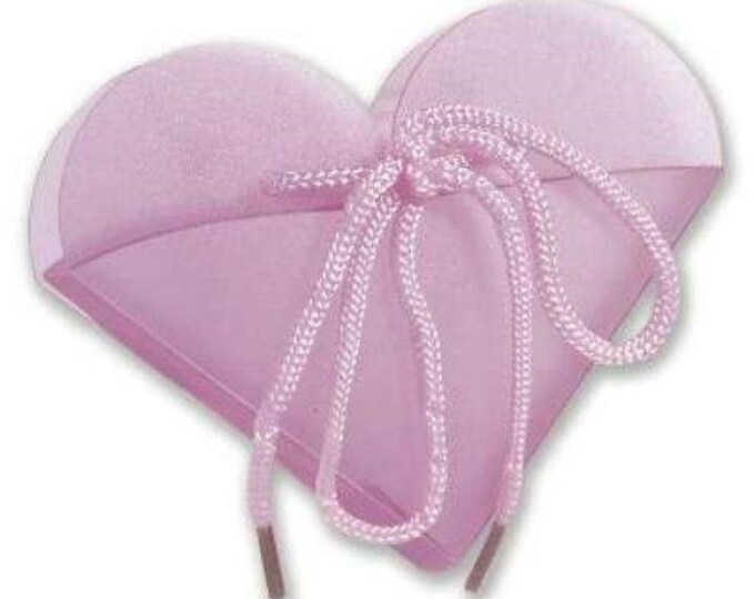 Hot Pink Frosted Heart Take Out Boxes (10) - Ideal for Wedding or Baby Shower Party Favors