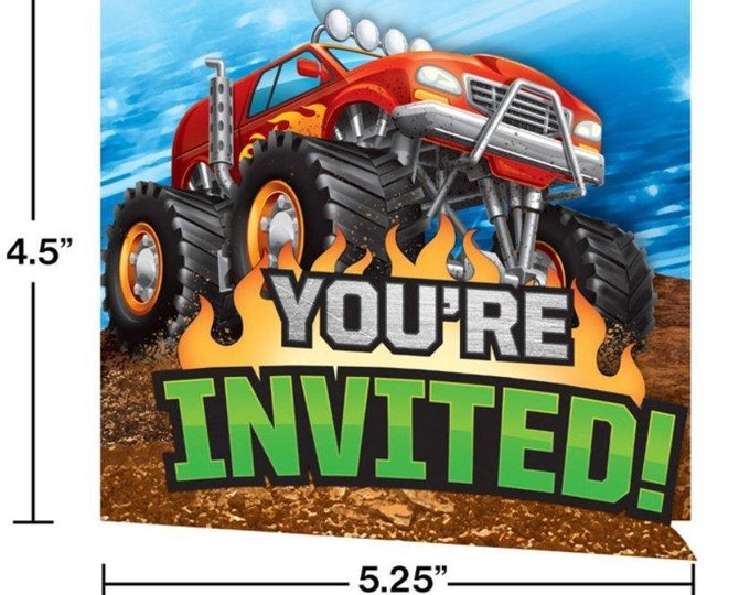 Monster Truck Rally Party Invitations (8)