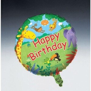 Jungle Buddies Happy Birthday Mylar Balloon