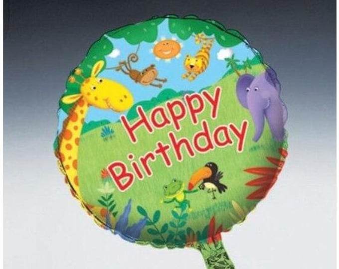 Jungle Buddies Happy Birthday Mylar Balloon