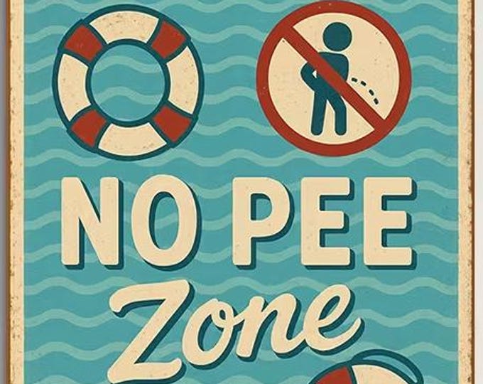 Warning no pee zone metal sign - 8x12 inch