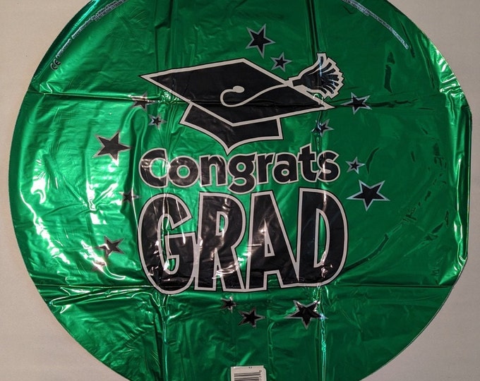 Green Round Graduation Balloon - Grad Party Supplies
