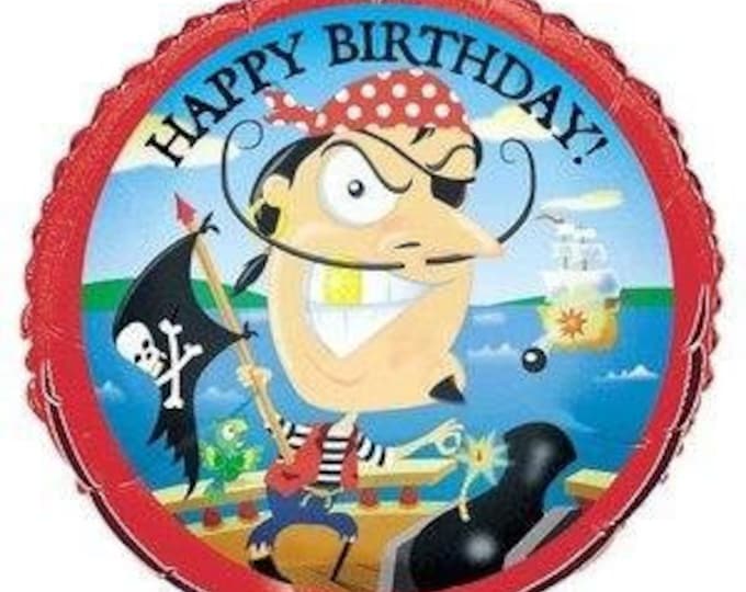 Gold Tooth Pirate Happy Birthday Balloon