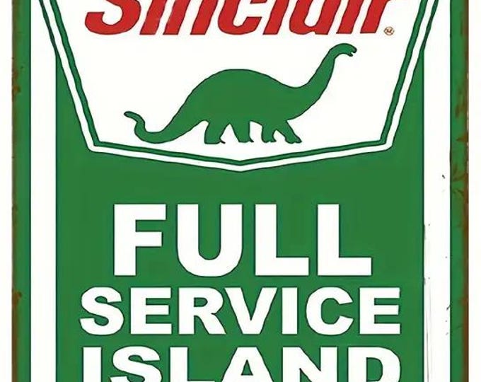 Sinclair Full Service Island Gas Station Metal Sign