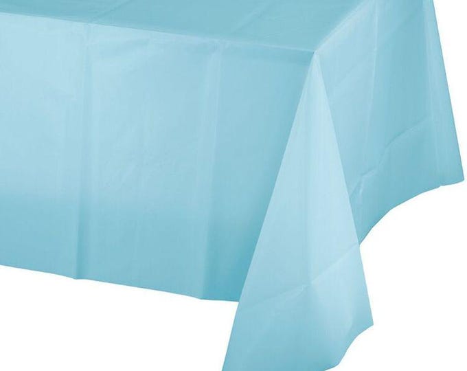 Light Blue Plastic Table Cover