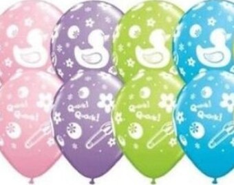 11" Rubber Ducky Latex Balloons (10)