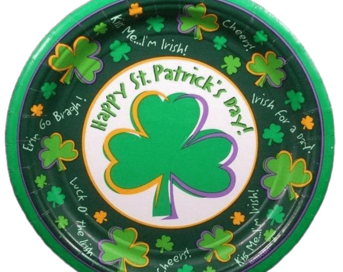 St Patricks Day Shamrock Dessert Plates (12)