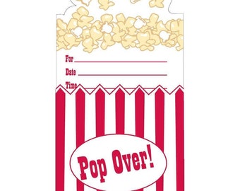Hollywood Popcorn Themed Party Invitations (8)