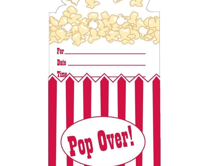 Hollywood Popcorn Themed Party Invitations (8)