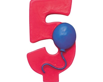 Number 5 Birthday Party Candle w/Balloon
