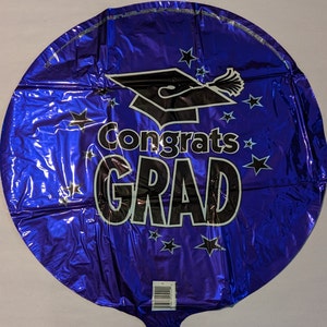 Blue Round Graduation Balloon - Grad Party Supplies