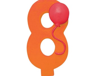 Number 8 Birthday Party Candle w/Balloon