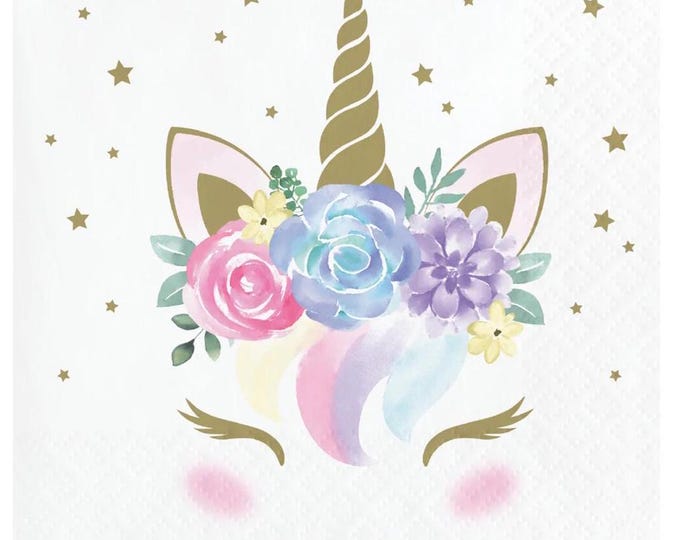Pastel Unicorn Beverage Napkins (16)