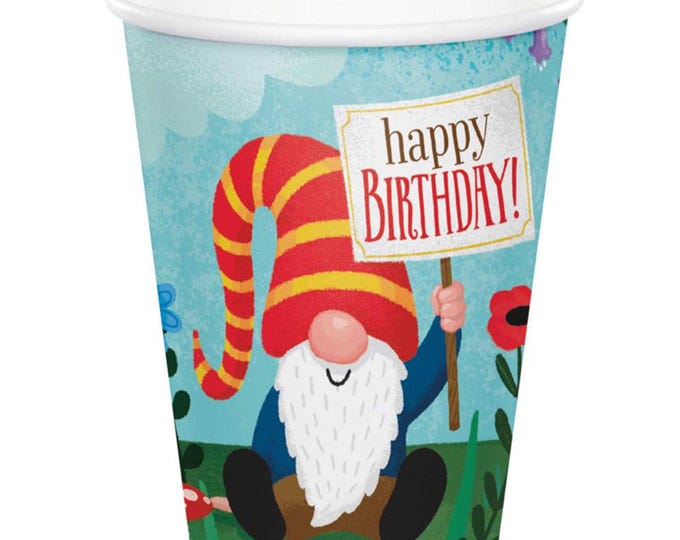 Gnome Birthday Party Cups (8)