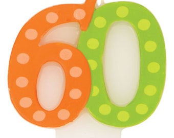 Bright & Bold 40th Birthday Candle Birthday Party Decoration 