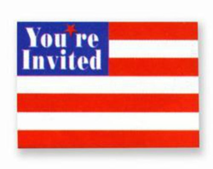 Stars & Stripes Patriotic Party Invitations (8)