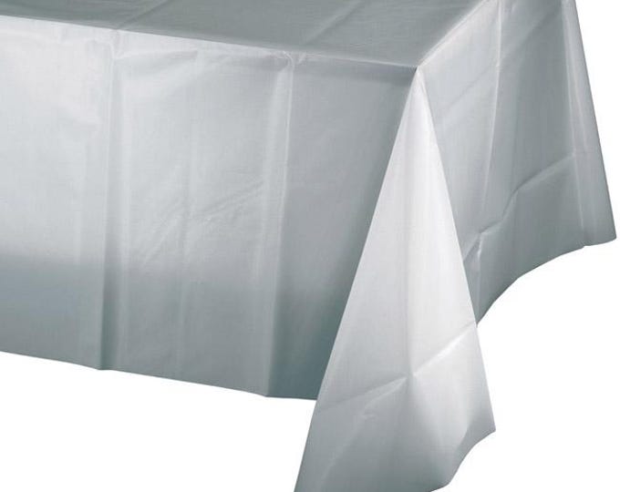 Silver Plastic Table Cover
