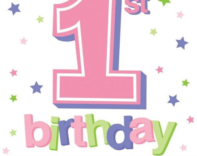 Pink Dots 1st Birthday Luncheon Napkins (16)