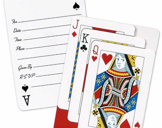 Card Night Party Invitations (8) - Casino / Gamling / Poker/Las Vegas Party Supplies