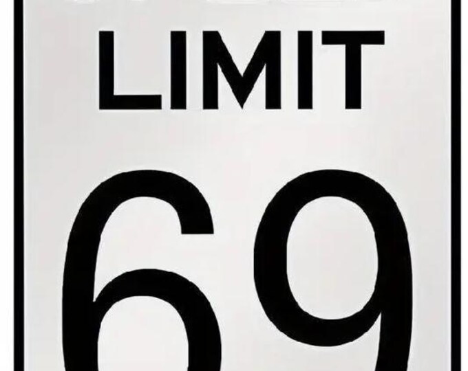 Speed limit 69 metal sign - 8x12 inch