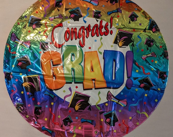 Multi Color Round Graduation Balloon - Grad Party Supplies
