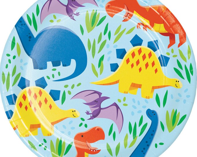 Dinosaur Friends Dessert Plates (8) - Birthday Party Supplies