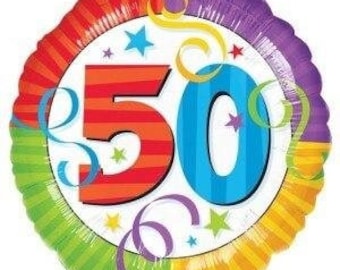 50th Birthday Mylar Balloon