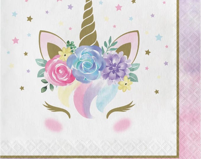 Pastel Unicorn Lunch Napkins (16)