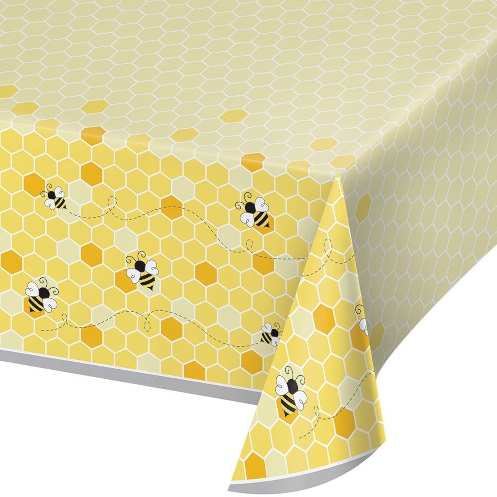 Bumblebee Plastic Tablecloth Table Cover Bee Themed Birthday Baby Shower Party Supplies
