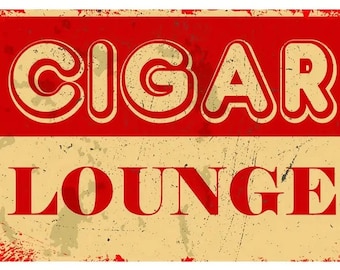 Cigar Lounge Vintage Style Metal Sign - 8x12 Inch