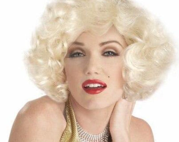 Marilyn Monroe Platinum Wig - 1950s Blonde Movie Star Glam Halloween Costume Wig
