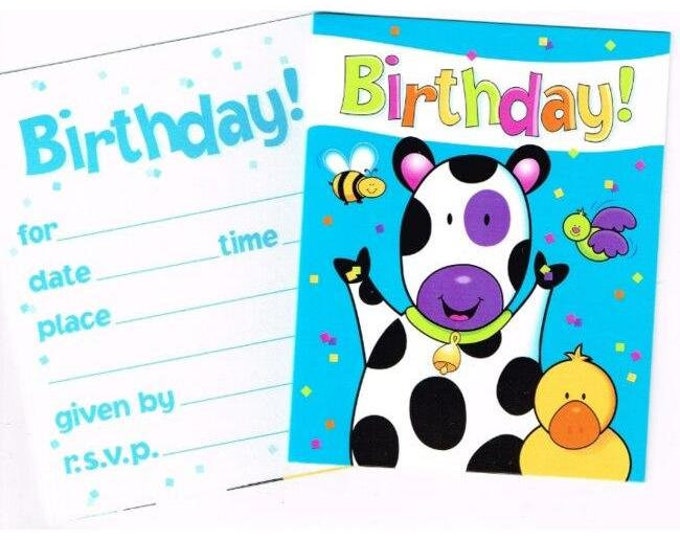 Barnyard Celebration Birthday Party Invitations (8)