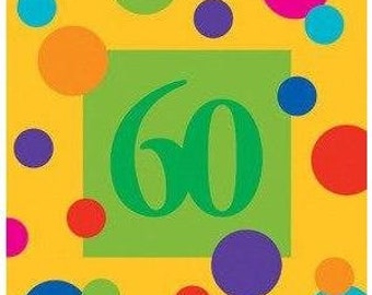 Birthday Dots Age 60 Lunch Napkins (16)