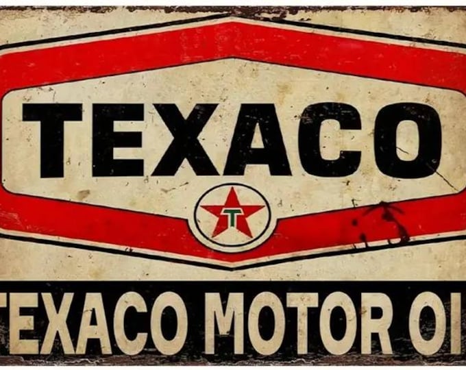 Texaco Motor Oil Vintage Style Metal Sign