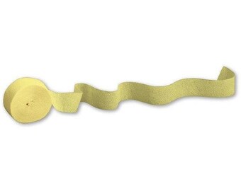 Mimosa Yellow Crepe Paper Party Streamers - 81 ft. x 1.75 in.
